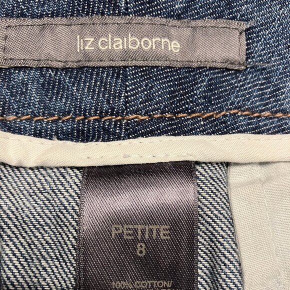 Liz Claiborne Petite Jean Skirt Size 8 100% cotton NWOT - Picture 2 of 8